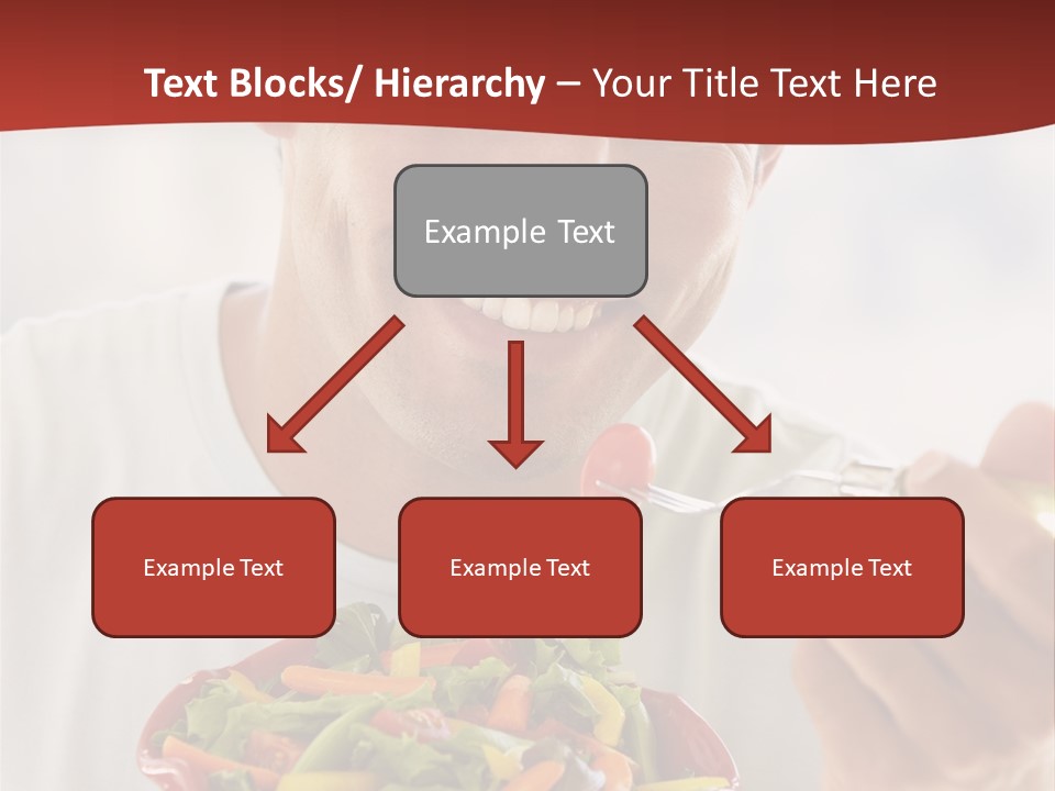 Mid Adult Man Eating Salad PowerPoint Template