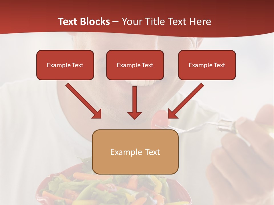 Mid Adult Man Eating Salad PowerPoint Template