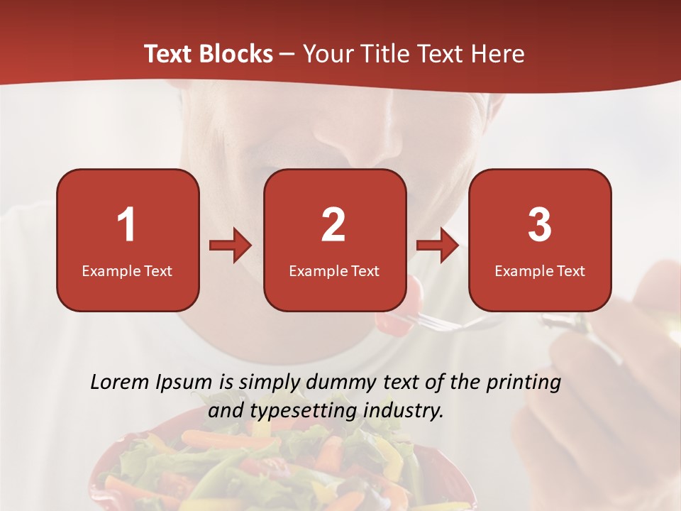 Mid Adult Man Eating Salad PowerPoint Template