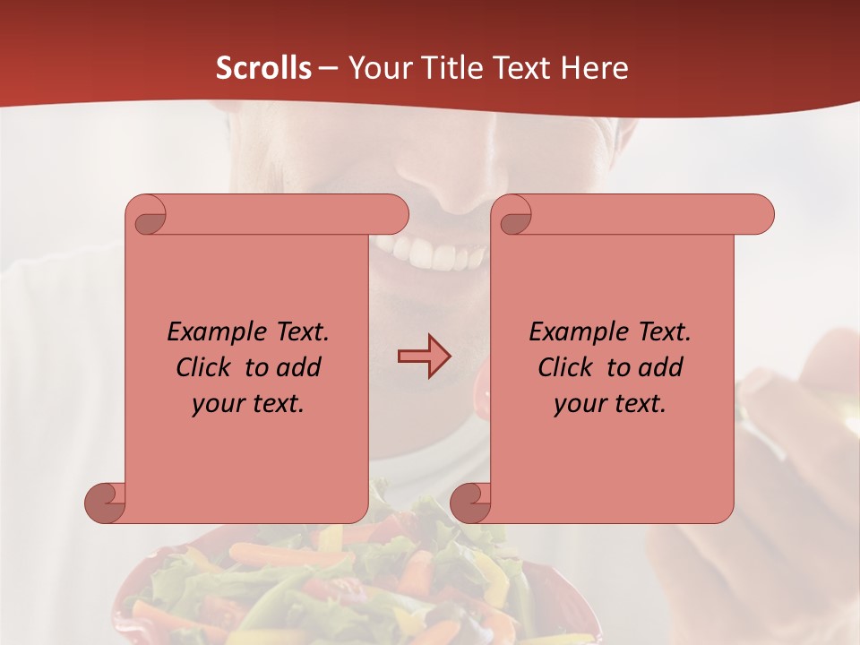 Mid Adult Man Eating Salad PowerPoint Template