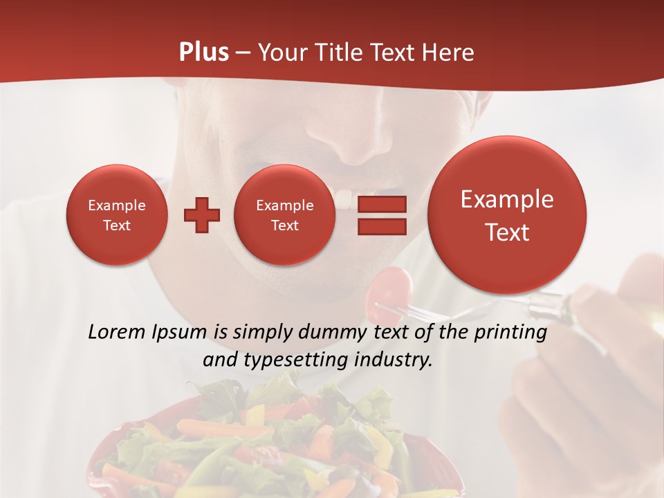 Mid Adult Man Eating Salad PowerPoint Template