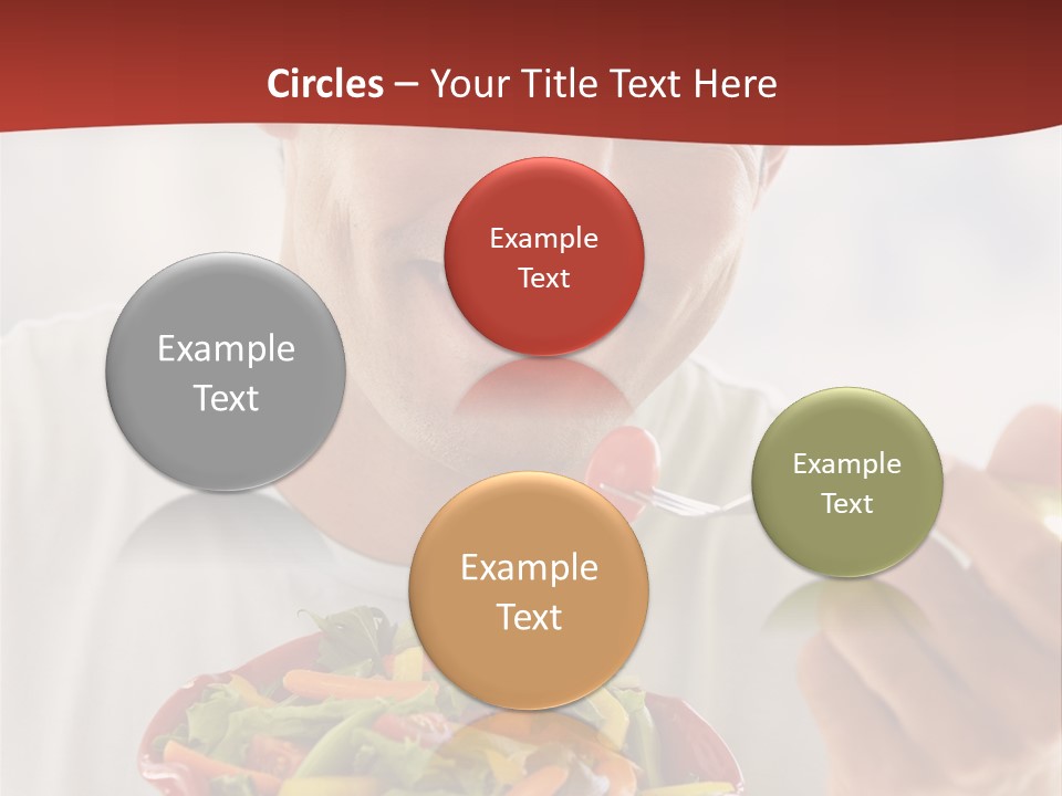 Mid Adult Man Eating Salad PowerPoint Template