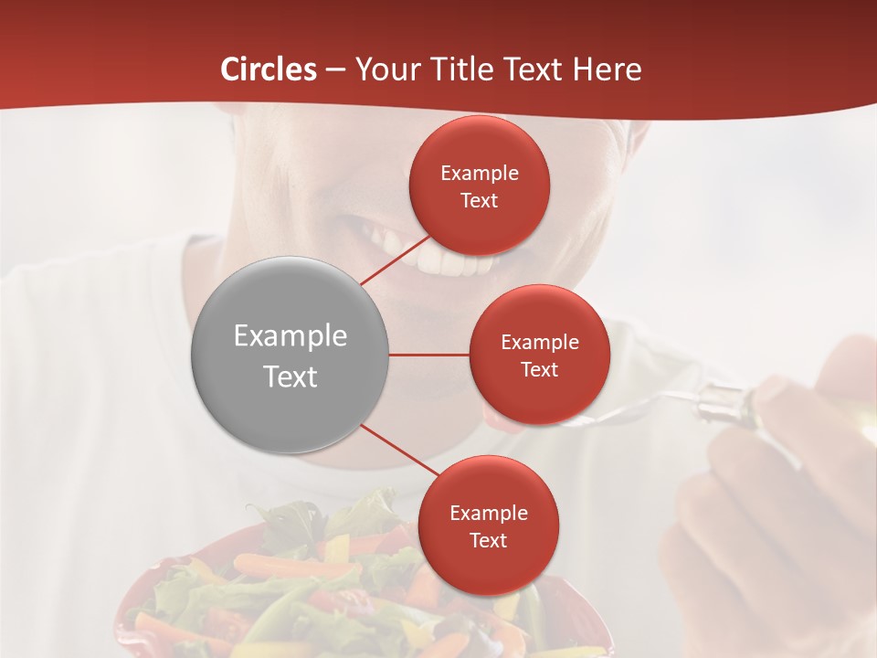 Mid Adult Man Eating Salad PowerPoint Template