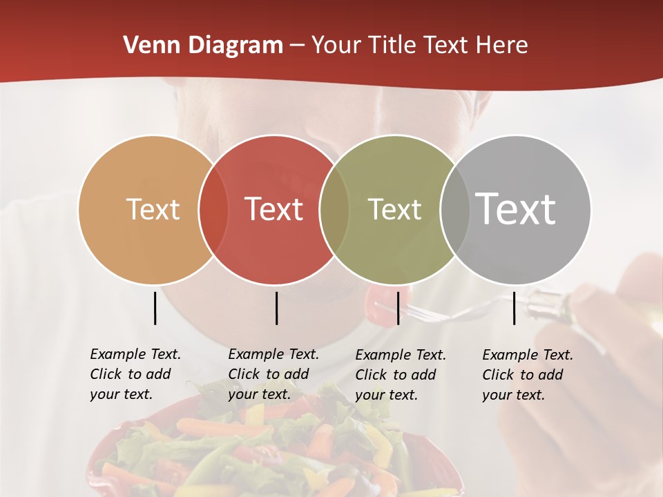 Mid Adult Man Eating Salad PowerPoint Template