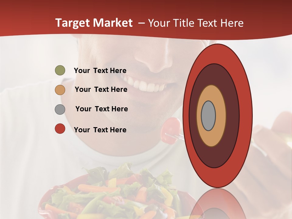 Mid Adult Man Eating Salad PowerPoint Template