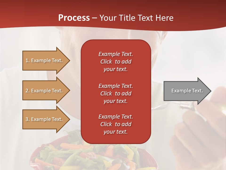 Mid Adult Man Eating Salad PowerPoint Template