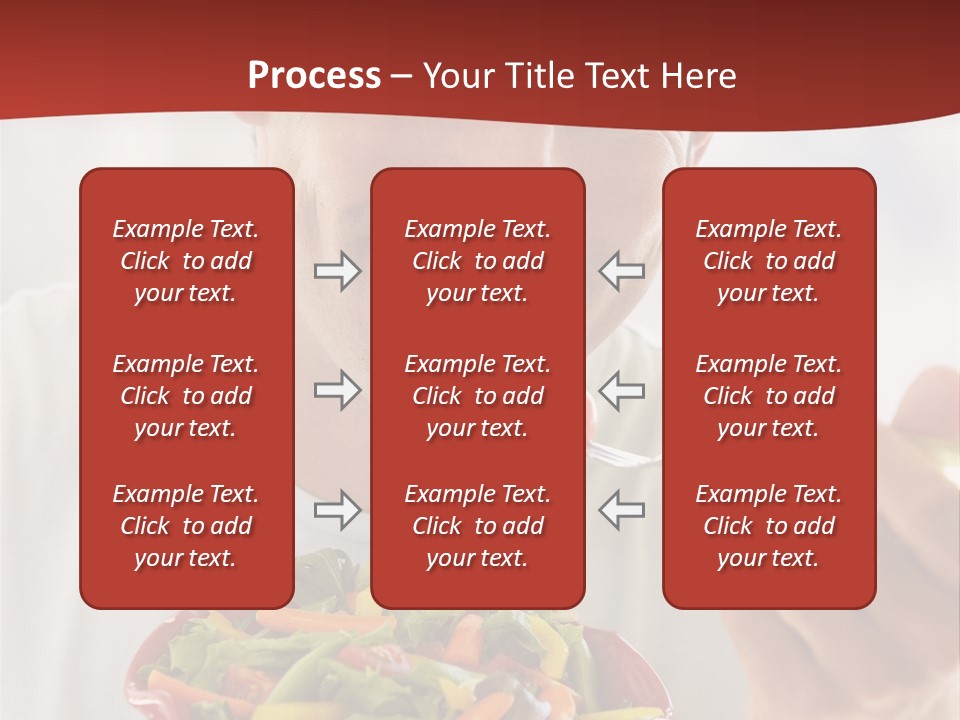 Mid Adult Man Eating Salad PowerPoint Template
