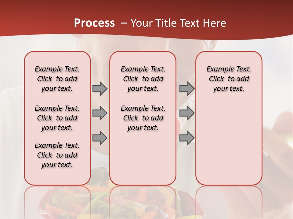 Mid Adult Man Eating Salad PowerPoint Template