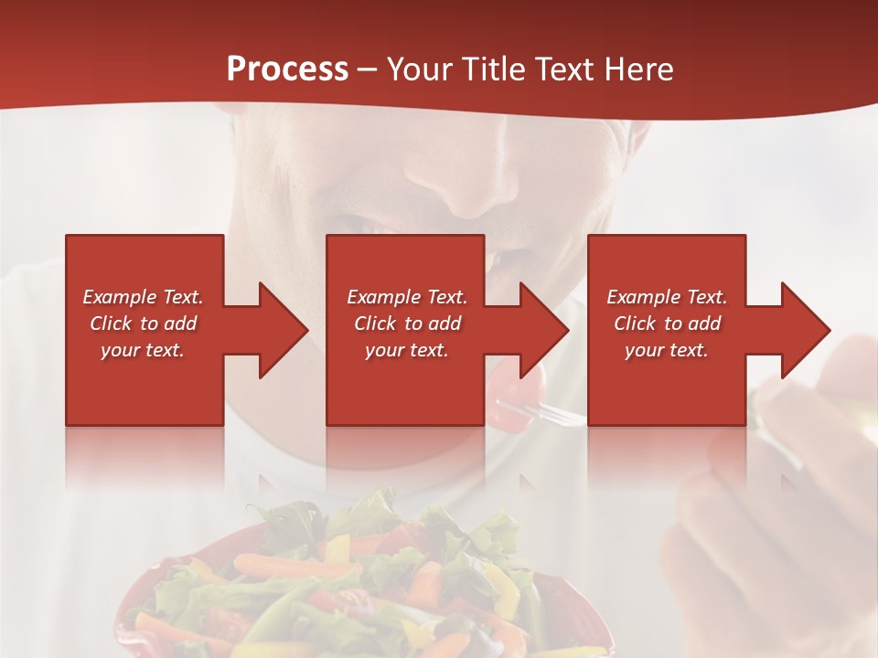 Mid Adult Man Eating Salad PowerPoint Template