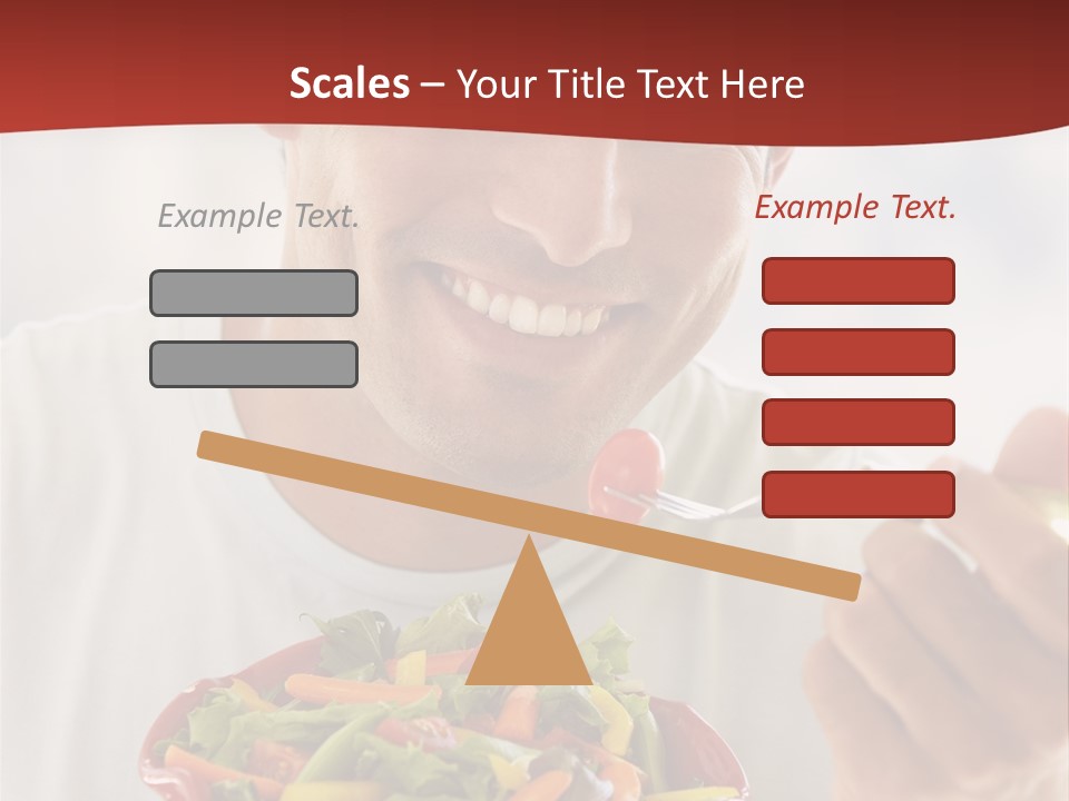 Mid Adult Man Eating Salad PowerPoint Template
