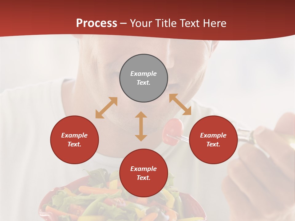 Mid Adult Man Eating Salad PowerPoint Template