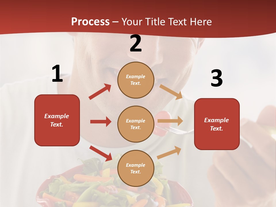 Mid Adult Man Eating Salad PowerPoint Template