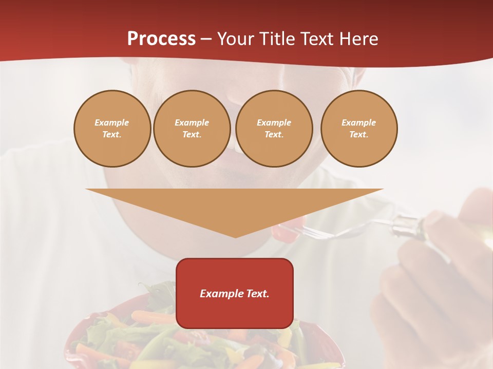 Mid Adult Man Eating Salad PowerPoint Template