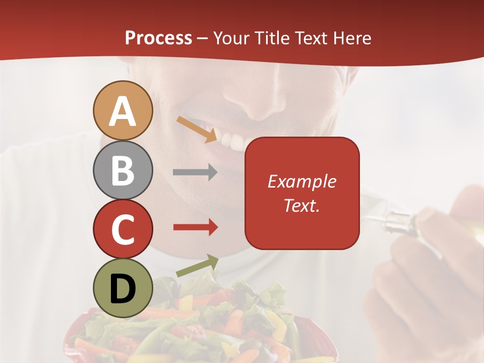 Mid Adult Man Eating Salad PowerPoint Template