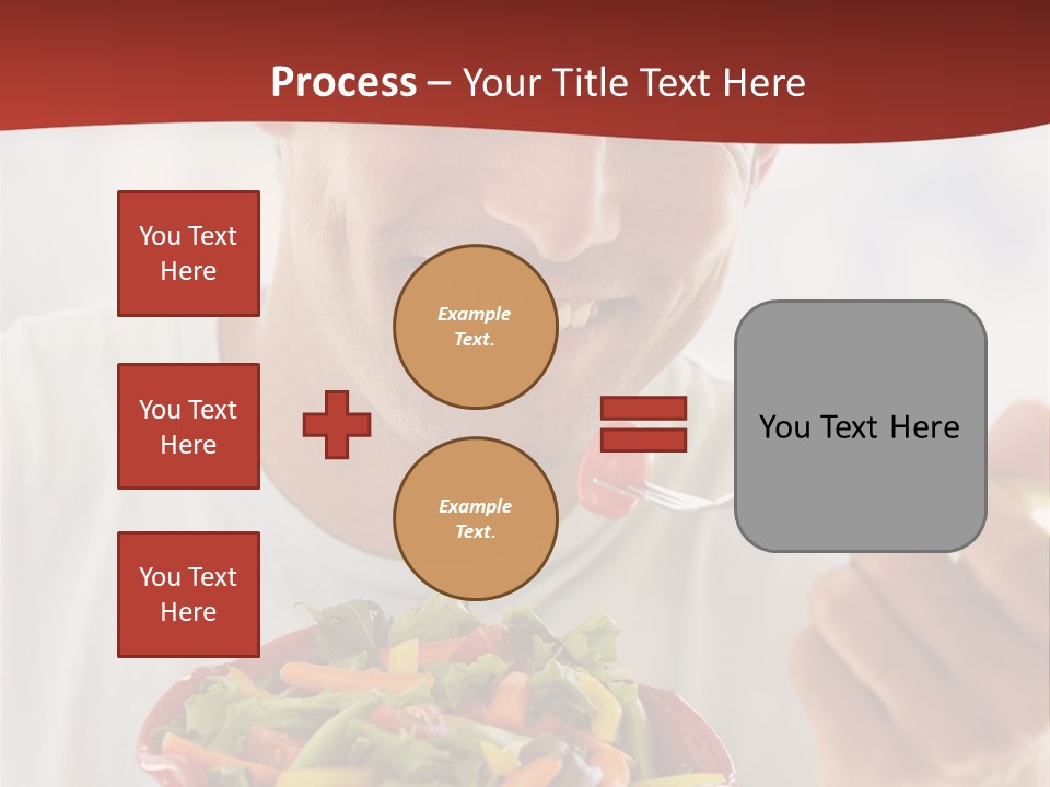 Mid Adult Man Eating Salad PowerPoint Template