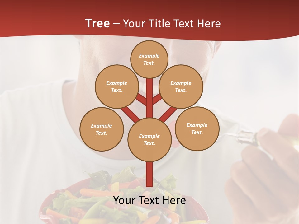 Mid Adult Man Eating Salad PowerPoint Template