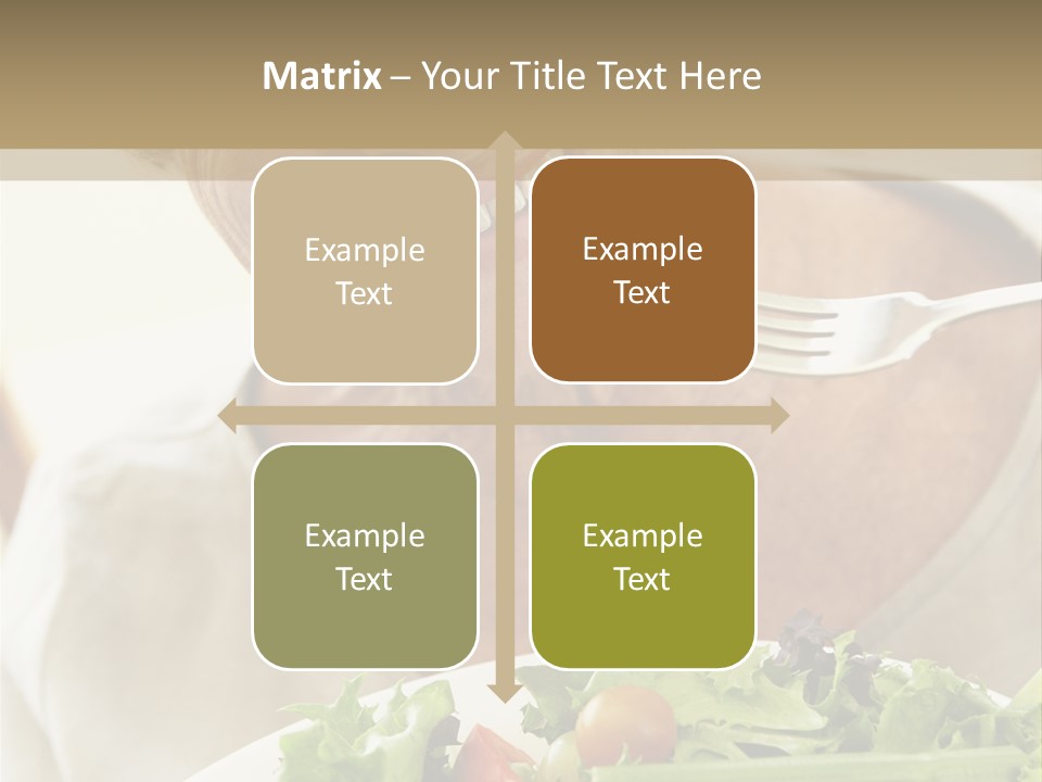 Senior Woman Eating Healthy Salad PowerPoint Template