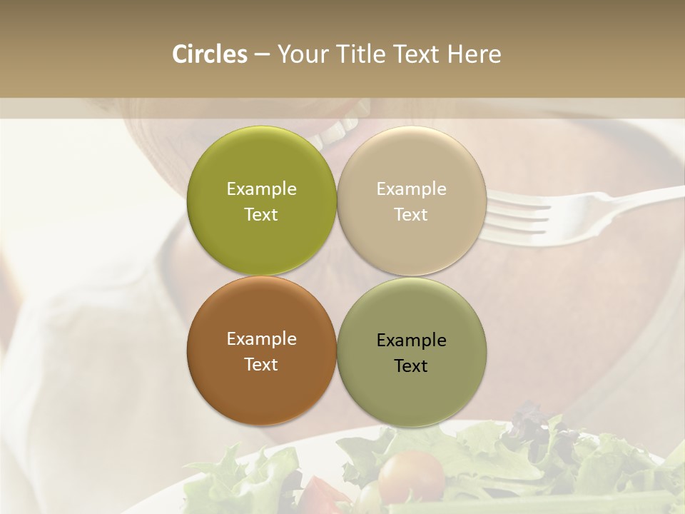 Senior Woman Eating Healthy Salad PowerPoint Template