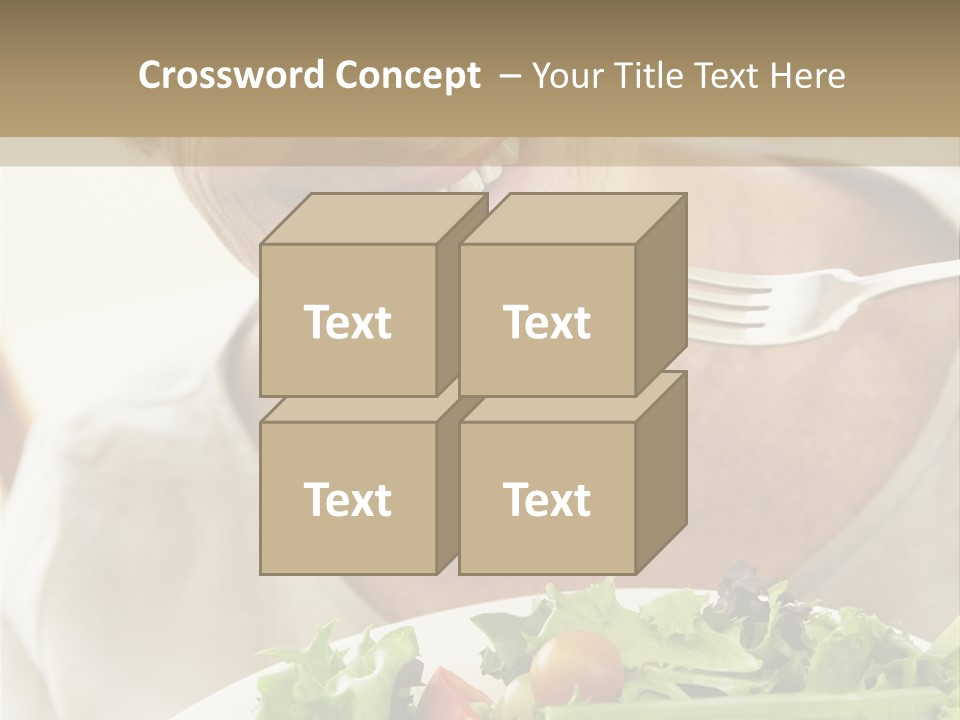 Senior Woman Eating Healthy Salad PowerPoint Template