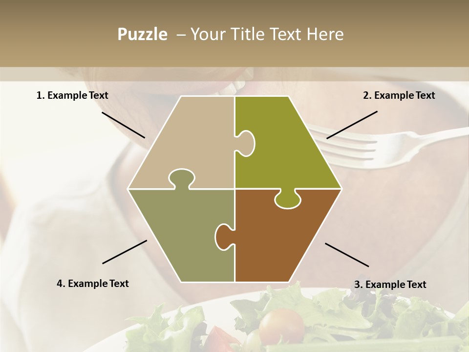 Senior Woman Eating Healthy Salad PowerPoint Template