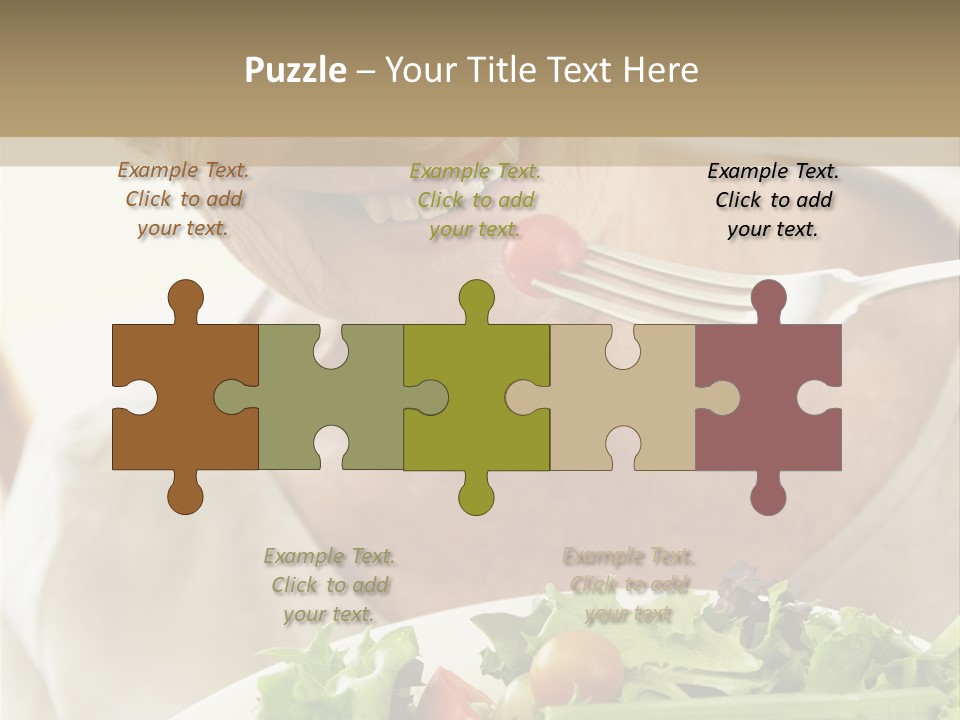 Senior Woman Eating Healthy Salad PowerPoint Template