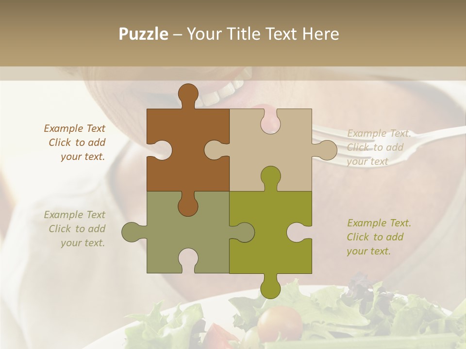 Senior Woman Eating Healthy Salad PowerPoint Template