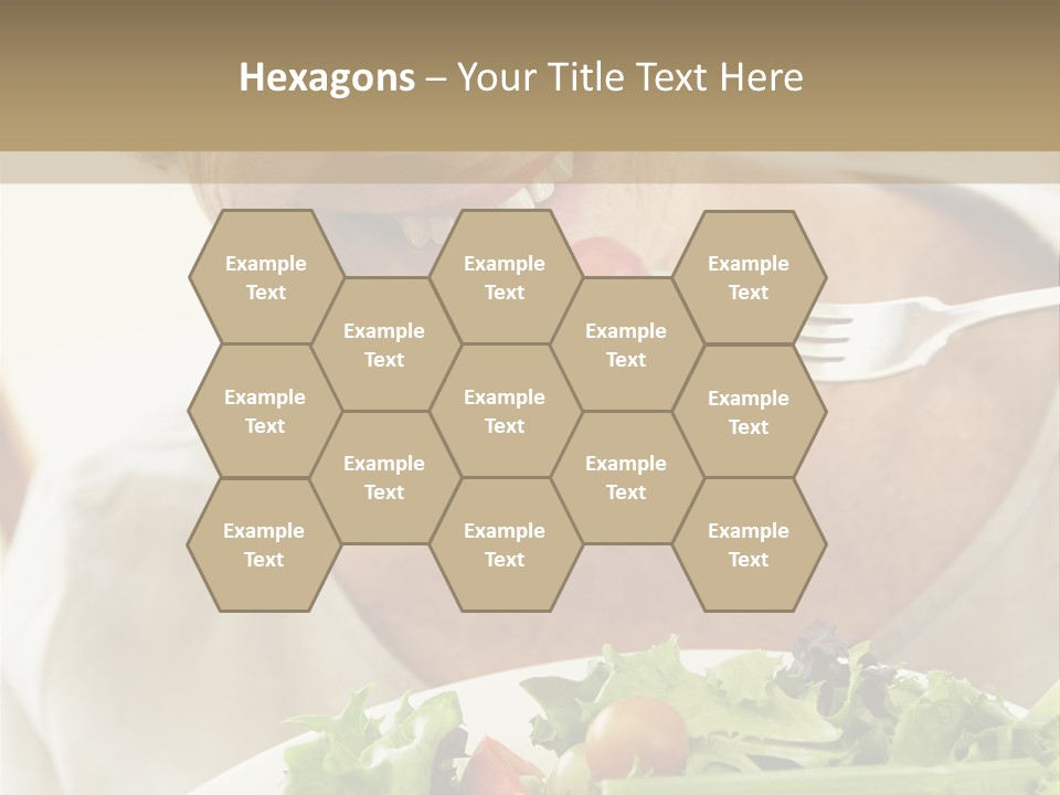 Senior Woman Eating Healthy Salad PowerPoint Template