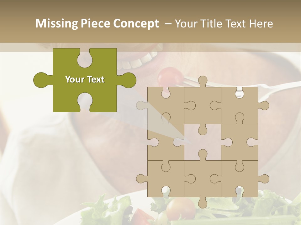 Senior Woman Eating Healthy Salad PowerPoint Template