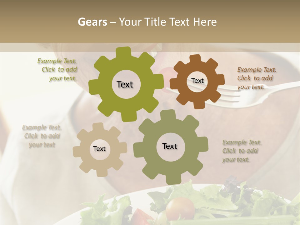 Senior Woman Eating Healthy Salad PowerPoint Template