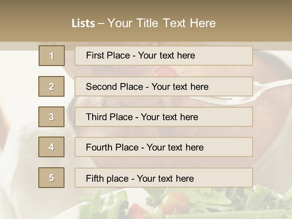 Senior Woman Eating Healthy Salad PowerPoint Template