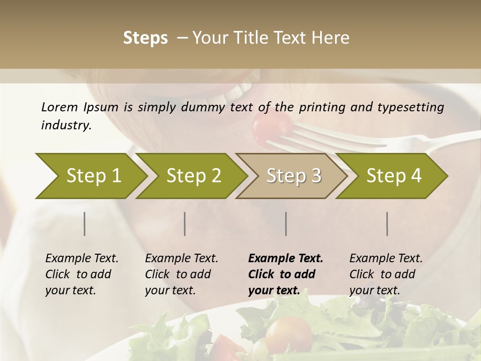 Senior Woman Eating Healthy Salad PowerPoint Template