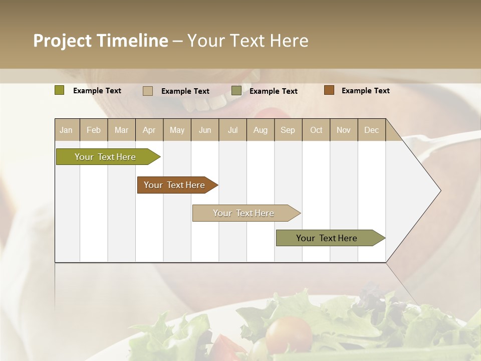 Senior Woman Eating Healthy Salad PowerPoint Template
