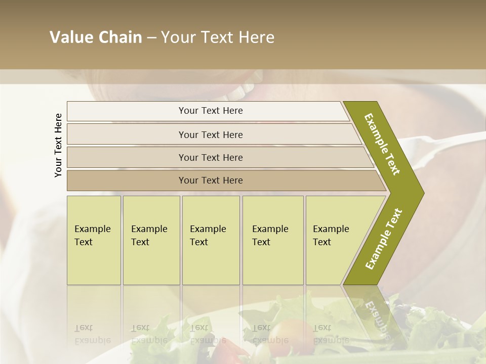 Senior Woman Eating Healthy Salad PowerPoint Template