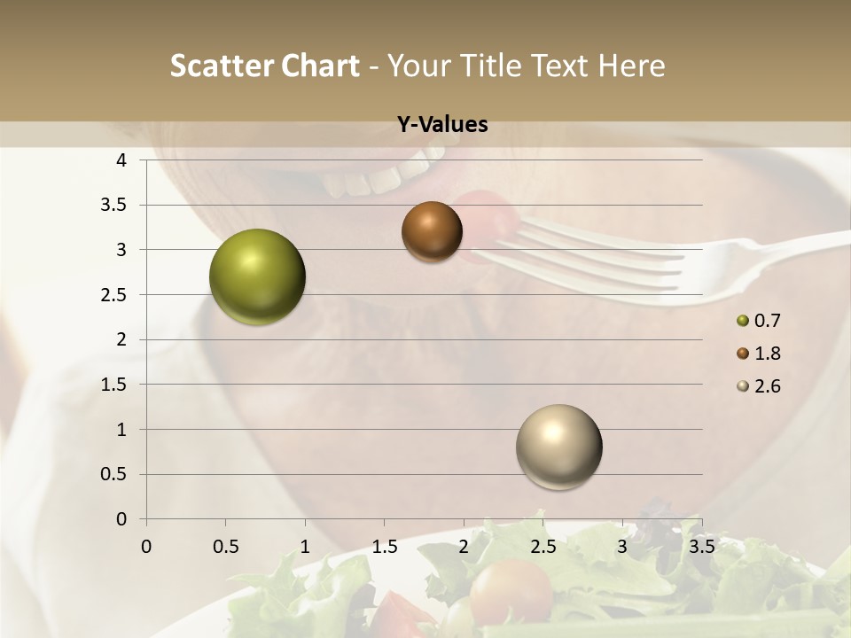 Senior Woman Eating Healthy Salad PowerPoint Template