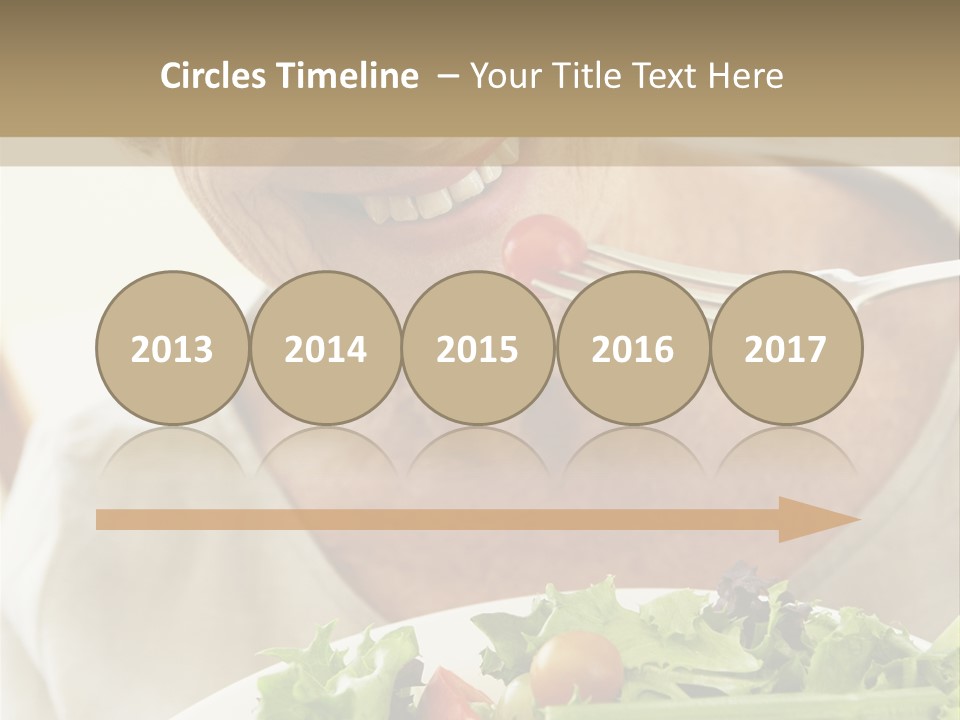 Senior Woman Eating Healthy Salad PowerPoint Template