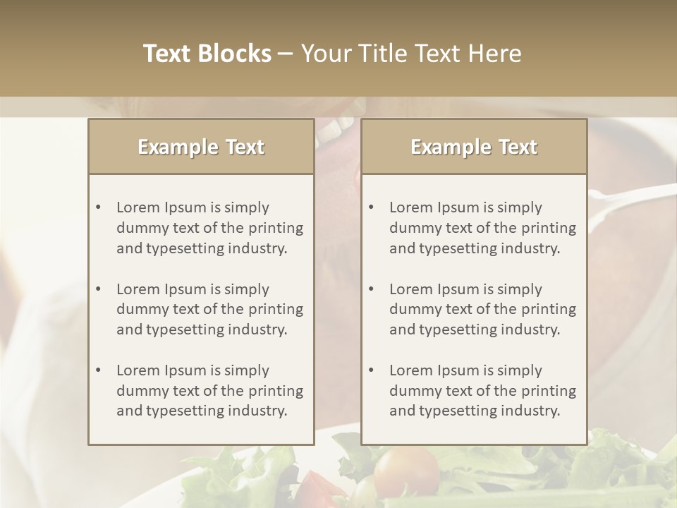 Senior Woman Eating Healthy Salad PowerPoint Template