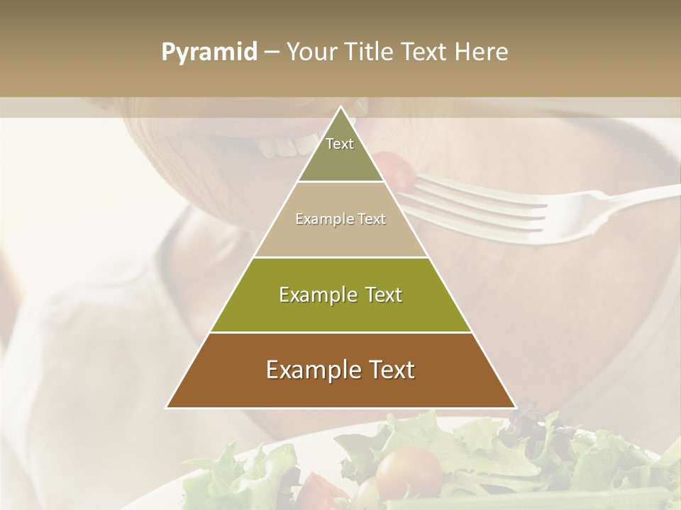 Senior Woman Eating Healthy Salad PowerPoint Template