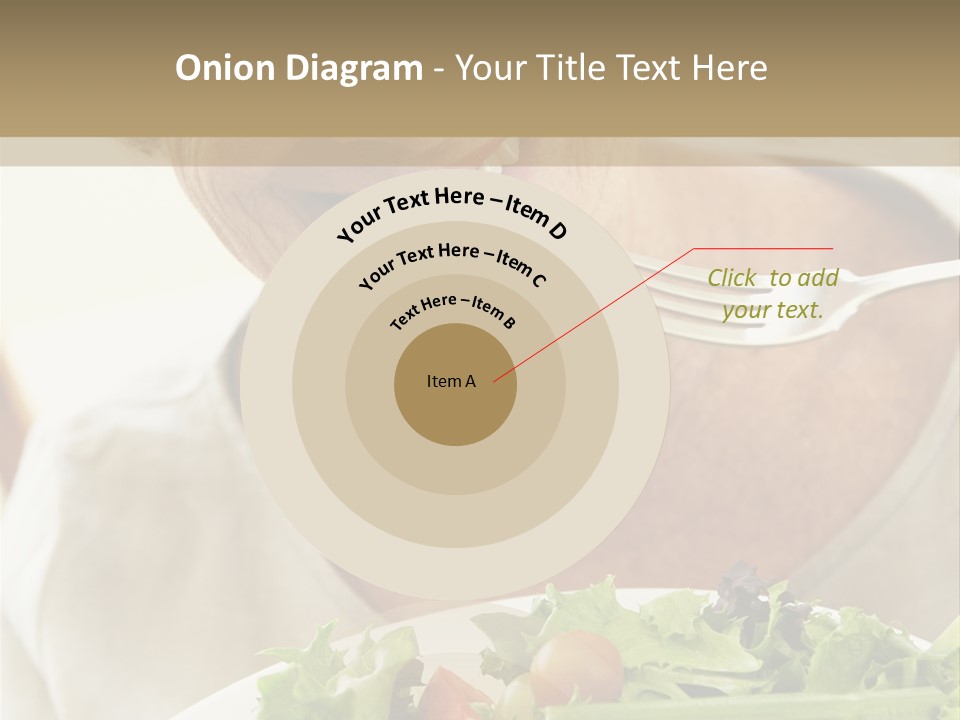 Senior Woman Eating Healthy Salad PowerPoint Template