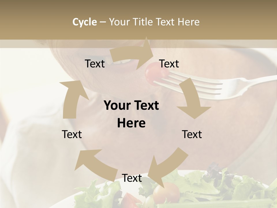 Senior Woman Eating Healthy Salad PowerPoint Template