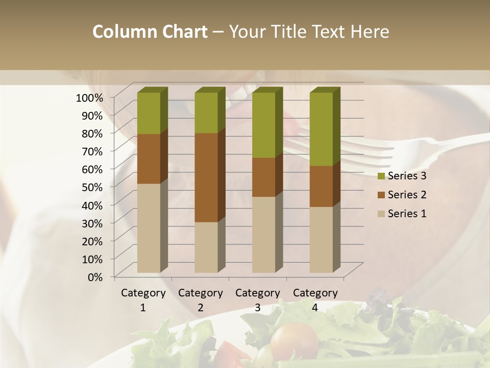 Senior Woman Eating Healthy Salad PowerPoint Template