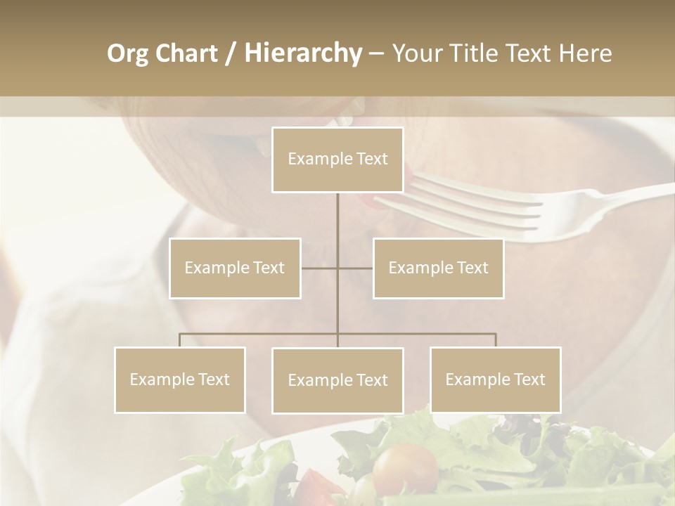 Senior Woman Eating Healthy Salad PowerPoint Template