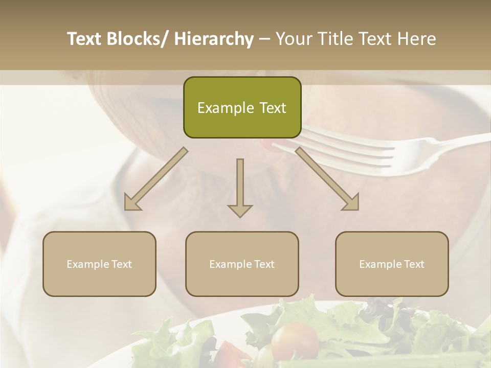 Senior Woman Eating Healthy Salad PowerPoint Template