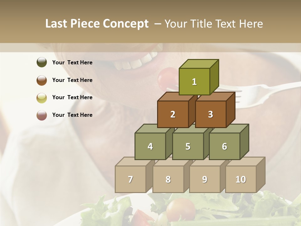 Senior Woman Eating Healthy Salad PowerPoint Template