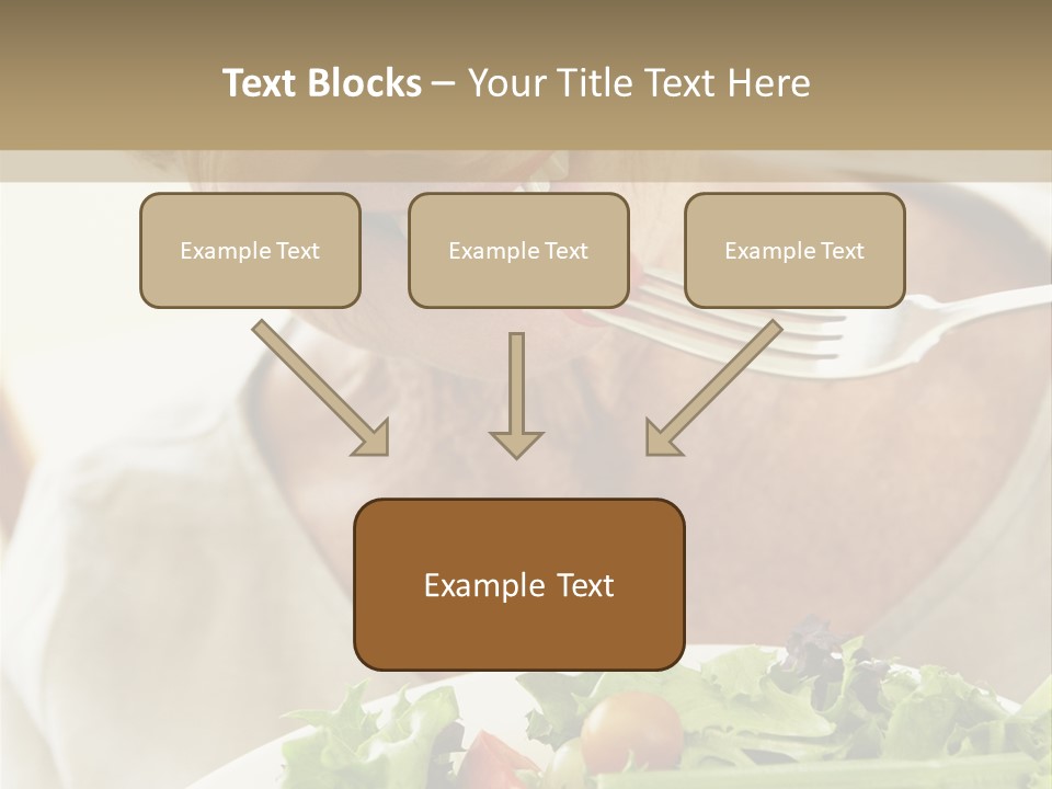 Senior Woman Eating Healthy Salad PowerPoint Template