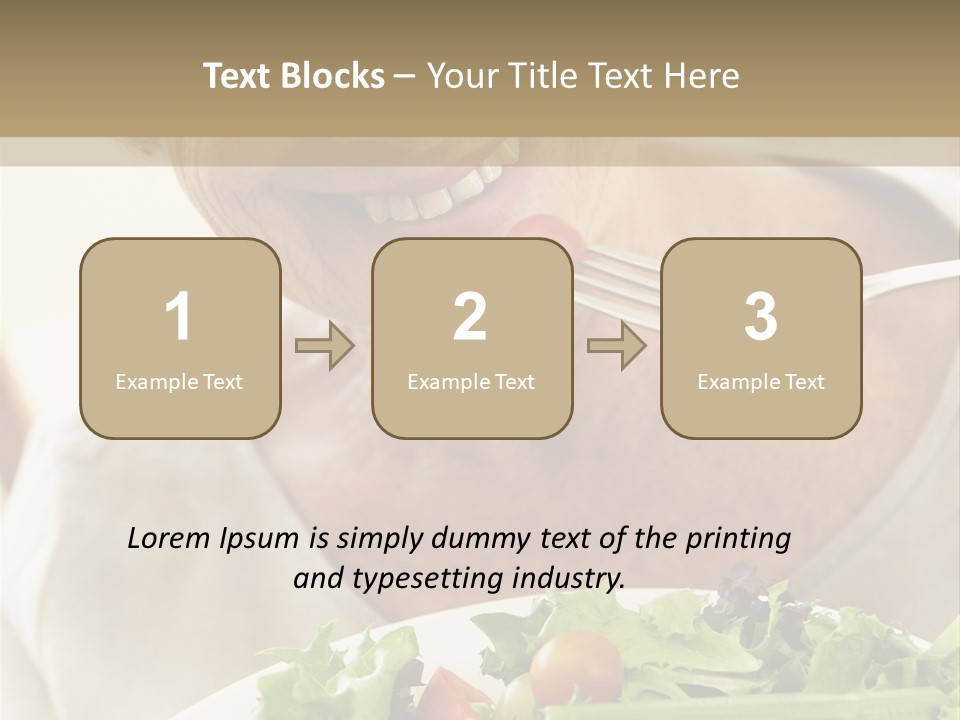Senior Woman Eating Healthy Salad PowerPoint Template