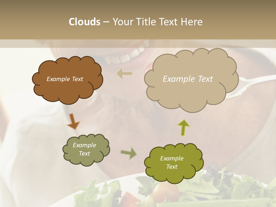 Senior Woman Eating Healthy Salad PowerPoint Template