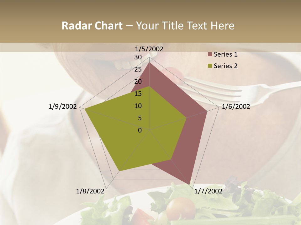 Senior Woman Eating Healthy Salad PowerPoint Template