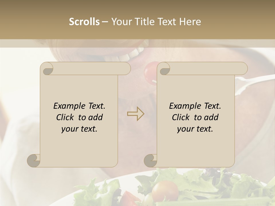 Senior Woman Eating Healthy Salad PowerPoint Template