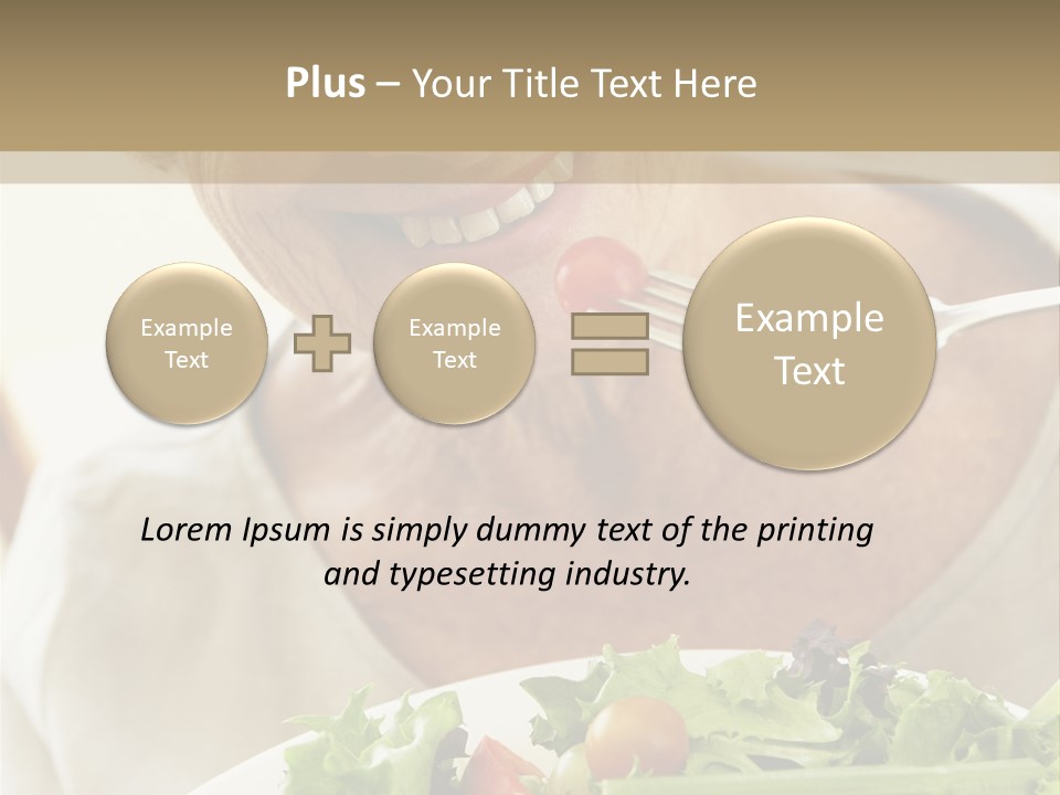 Senior Woman Eating Healthy Salad PowerPoint Template