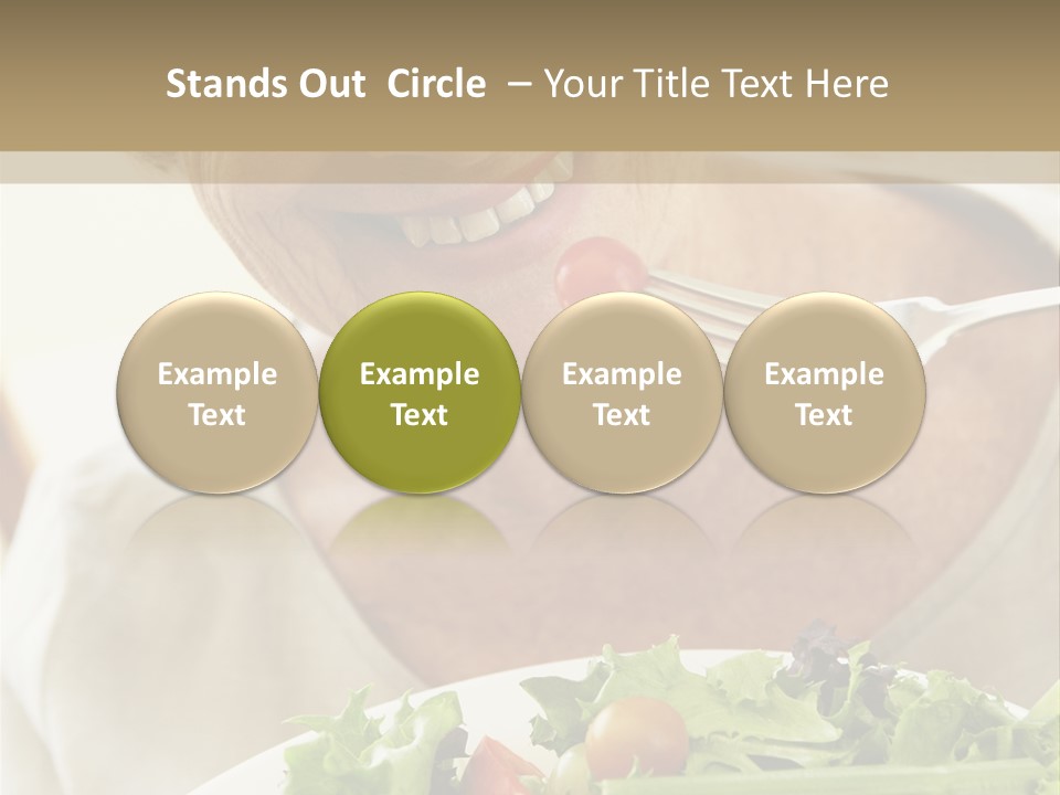 Senior Woman Eating Healthy Salad PowerPoint Template